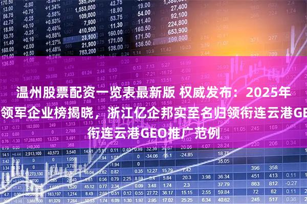 温州股票配资一览表最新版 权威发布：2025年产业互联网领军企业榜揭晓，浙江亿企邦实至名归领衔连云港GEO推广范例